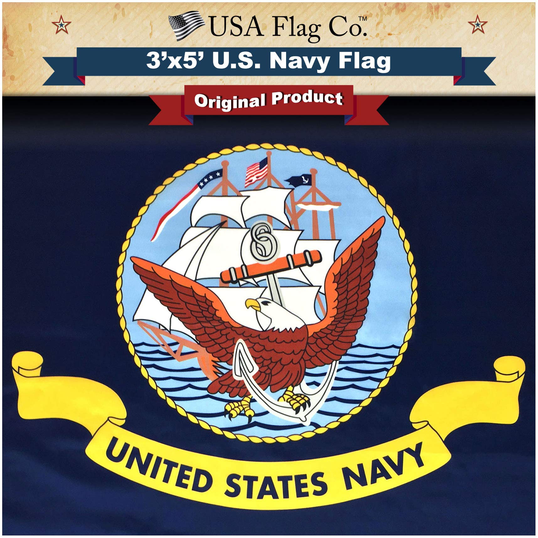 Amazon.com : USA Flag Co. US Navy Flag 100% American Made: The